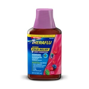 Theraflu ExpressMax Severe Cold and Flu Syrup with Dosing Cup, Berry ...