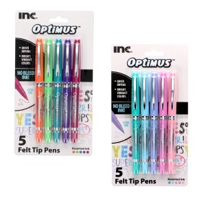653020607713 I-N-C Optimus 4 Felt Tip Fine Point Pens 2 Black/2