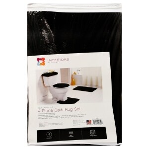 Interiors By Design Black Bath Rug Sets 4 Pc Family Dollar