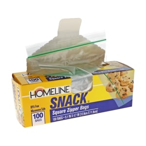 Homeline Snack Zipper Bags, 100 ct.