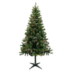 Pre Lit Artificial Christmas Tree With Multicolor Lights 6 Ft