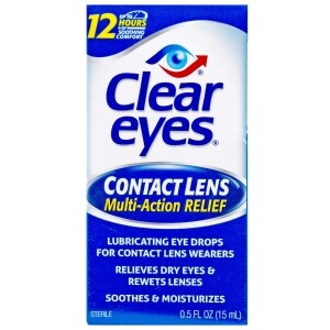 Clear Eyes Contact Lens Multi-Action Relief Eye Drops, .5 OZ