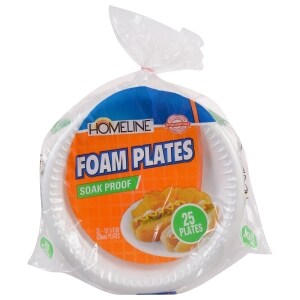 Homeline Large Foam Plates, 25 ct.