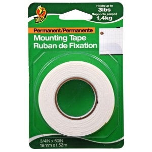 Duck Permanent Foam Mounting Tape, 3/4 x 36yds