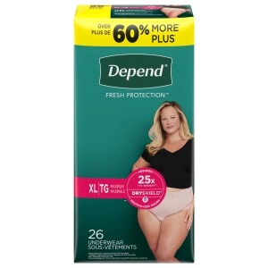 Depend Fit-Flex Women Underwear Size Small Maximum 19 Count Blush