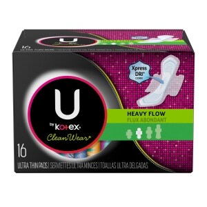 U By Kotex Clean Wear Heavy Flow Maxi Pads 16 Ct Family Dollar