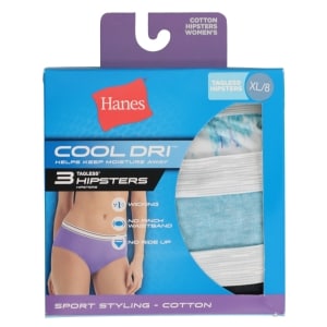 Hanes Cool Dri Cotton Women's Hipster Underwear, 3 pk. - Size 5