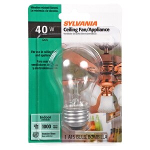 Sylvania 40 Watt Ceiling Fan Appliance Light Bulbs Family