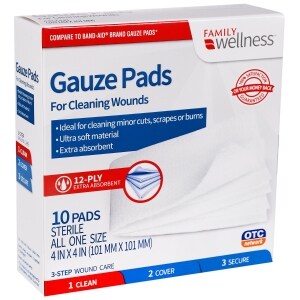 Family Wellness Gauze Pads 10 Ct Family Dollar