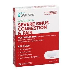 Family Wellness Severe Sinus Congestion Caplets, 24 ct. | Family Dollar