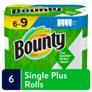 Bounty Paper Towel Select-A-Size Singles Plus, 4=6 Rolls