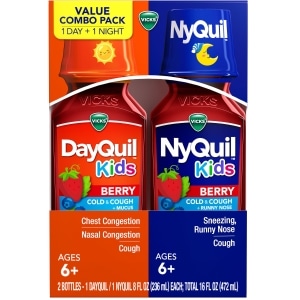 VICKS DayQuil & NyQuil Kids Berry Cold & Cough Medicine Combo Pack ...