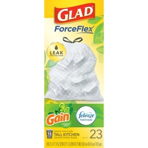 Glad ForceFlex 13 Gal. Tall Kitchen Drawstring Gain Original with