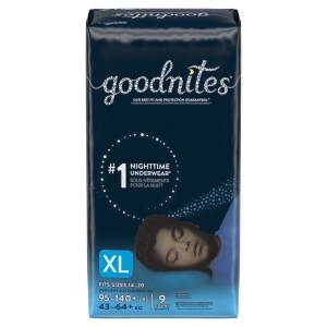 Goodnites Boys' Nighttime Bedwetting Underwear, XL (95-140 Lb.), 9