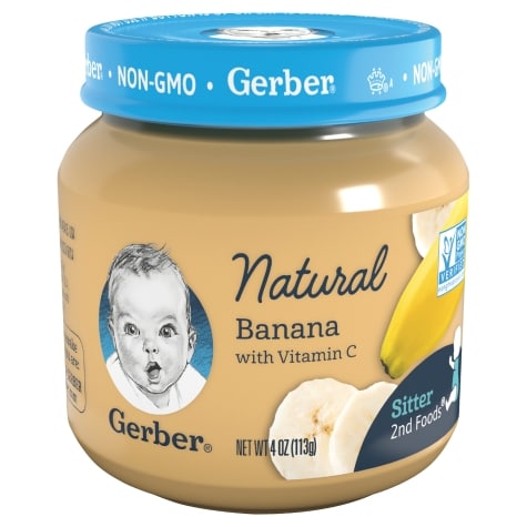 Gerber Natural Banana Baby Food, 4 oz.