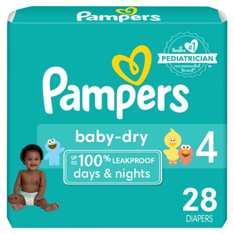 Pampers Baby Dry Size 4 Diapers, 28 ct.