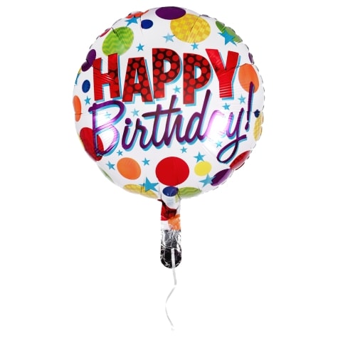 View Happy Birthday Polka-Dot Foil Balloons,
