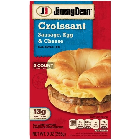 Jimmy Dean Croissant Breakfast Sandwiches with Sausage, Egg, and Cheese ...