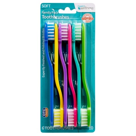 Family Wellness Family Pack Toothbrushes, 6 ct.