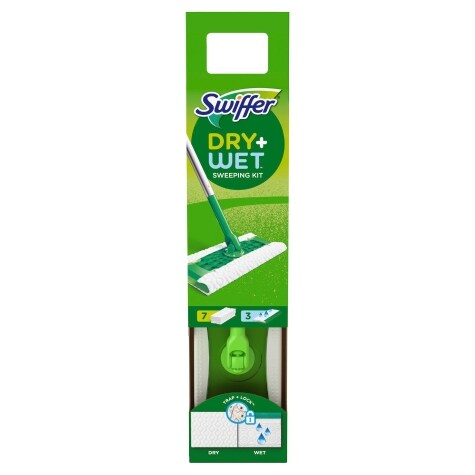 Swiffer Sweeper 2-in-1 Dry + Wet Floor Mopping and Sweeping Kit (1 ...