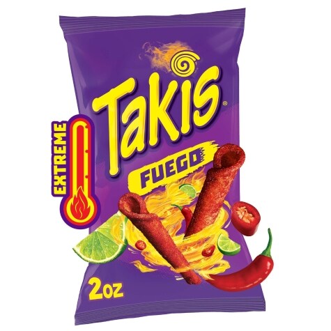 Takis Fuego 2 oz Value Size Bag, Hot Chili Pepper & Lime Flavored ...