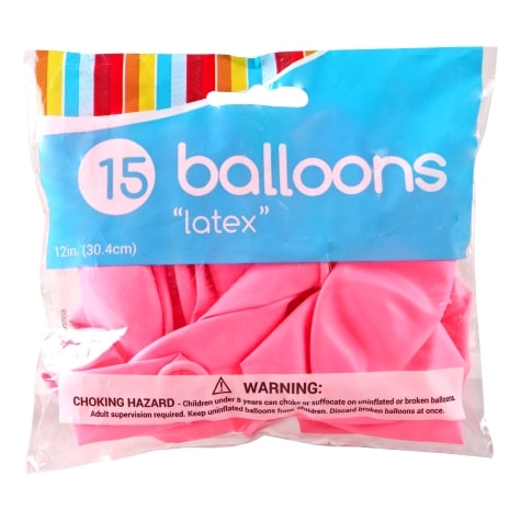 balloons latex pink ct dollar