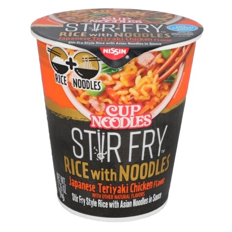 Nissin Cup Noodles Stir Fry Rice with Noodles Japanese Teriyaki Chicken ...