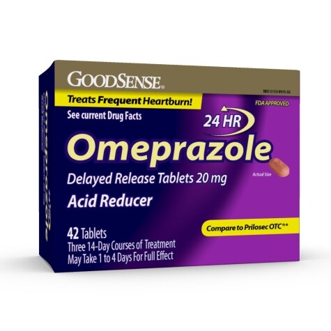 GoodSense Omeprazole Delayed-Release Acid Reducer Tablets, 42-ct. Packs ...