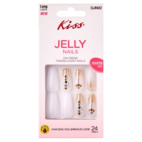 Kiss Translucent Glitter Jelly Nails, 24 ct.