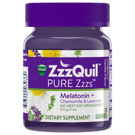 ZzzQuil PURE Zzzs Melatonin Sleep Aid Gummies, Helps You Fall Asleep ...