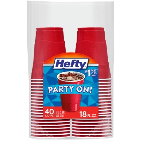 Hefty Red Party On! 18 oz. Cups, 50 ct.