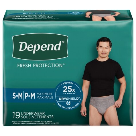 Depend Fit-Flex Men's S/M Underwear, 19 ct.
