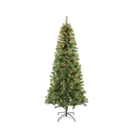 Pre-Lit Clear Light Christmas Tree - Green, 7.5 ft.