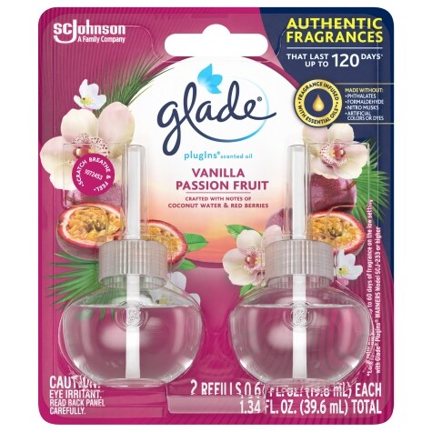 Glade PlugIns Scented Oil Refill, Vanilla Passion Fruit, Essential Oil ...