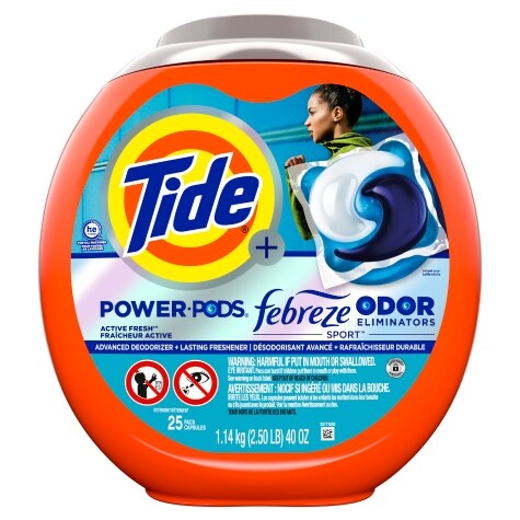 Tide Power Pods Laundry Detergent Pacs with Febreze Sport, 25 Count ...