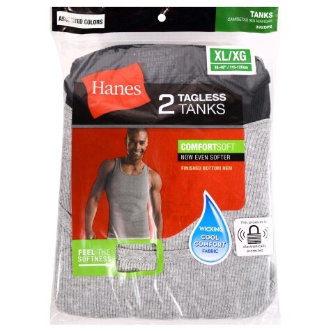 Hanes Assorted Men's XL Tagless Tanks, 2 ct.