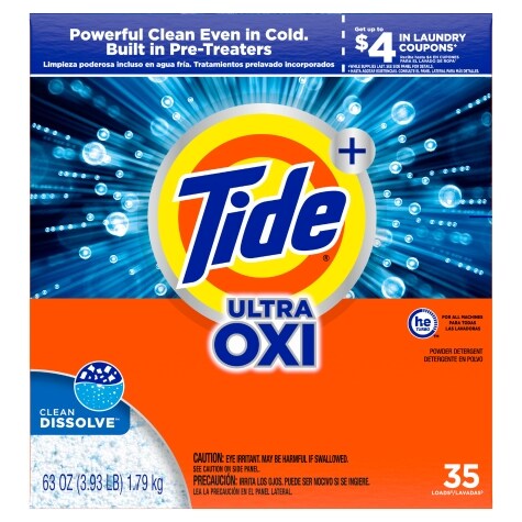 Tide Plus Ultra Oxi Powder Laundry Detergent, 35 loads, 63 oz