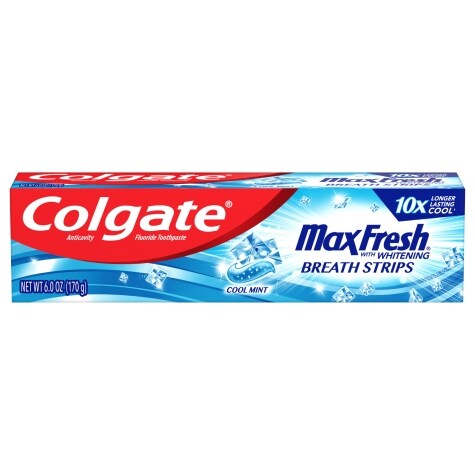 Colgate(R) Max Fresh(R) Toothpaste with Mini Breath Strips, Cool Mint ...