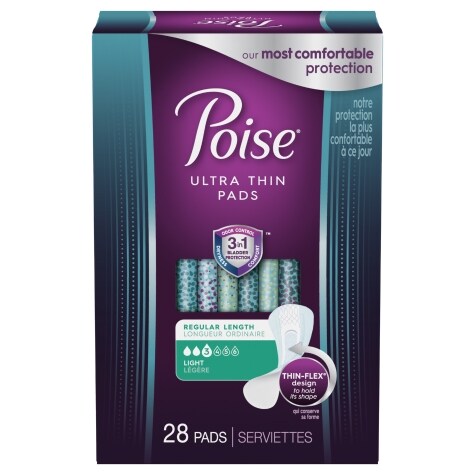 Poise Regular Light Absorbency Ultra-thin Pads, 28 Ct.