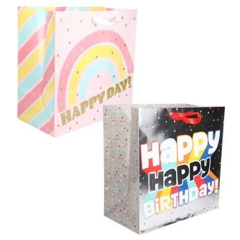 Assorted Extra-Large Square Birthday Gift Bags