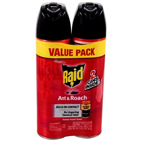 Raid Outdoor Fresh Scent Ant & Roach Killer, 2 ct.