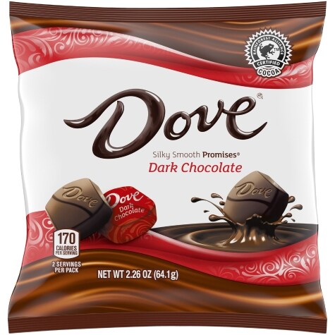 DOVE PROMISES Individually Wrapped Dark Chocolate Candy, 2.26 oz Bag