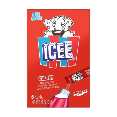 ICEE Cherry Drink Sticks, 6 count