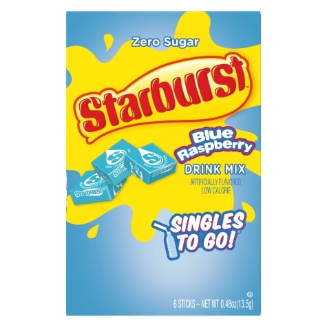 Starburst Singles To Go Blue Raspberry, 6 ct