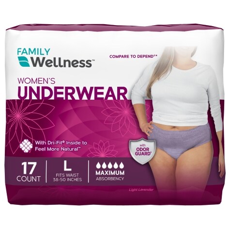 Women's Large Purse Ready Underwear, 18 ct. | Family Dollar