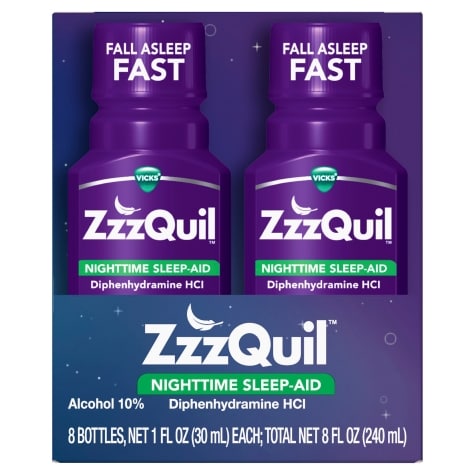 ZzzQuil, Nighttime Sleep Aid Liquid, 50 mg Diphenhydramine HCl, No.1 ...