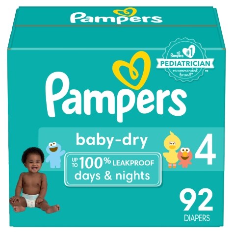 Pampers Baby Dry Diapers Size 4 92 Count