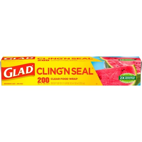 Glad Cling'N Seal Plastic Wrap, 200-ft.