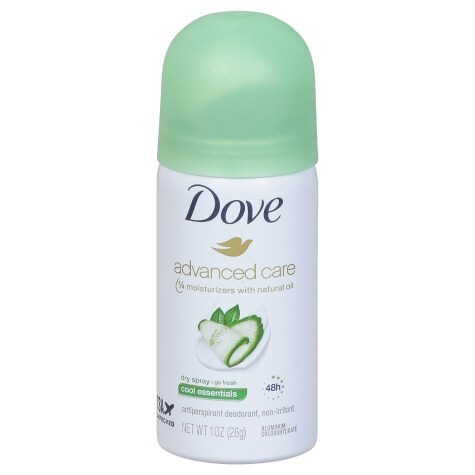 Dove Advanced Care Travel Sized Dry Spray Antiperspirant Deodorant Cool ...