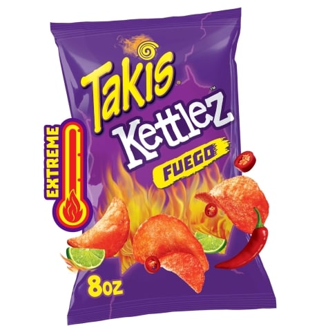 Takis Fuego Kettlez 8 oz Sharing Size Bag, Hot Chili Pepper & Lime ...